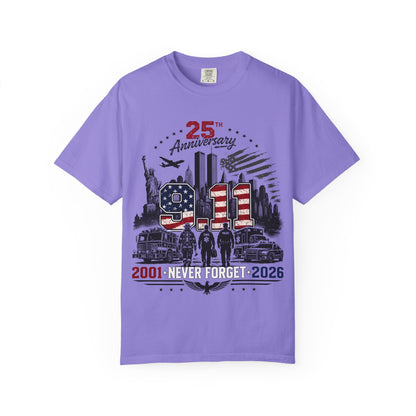 9/11 25th Anniversary T-Shirt — Never Forget 2001–2026 Memorial Tee