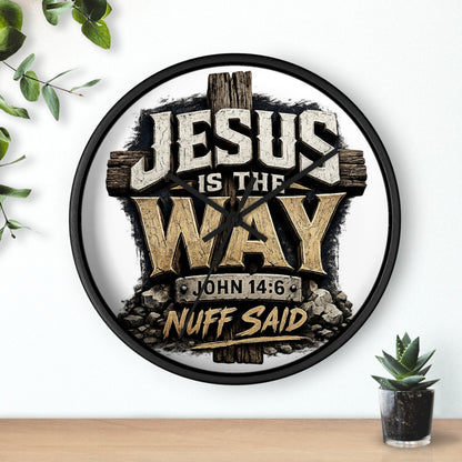 Jesus Is The Way Wall Clock — John 14:6 Inspirational Christian Home Decor