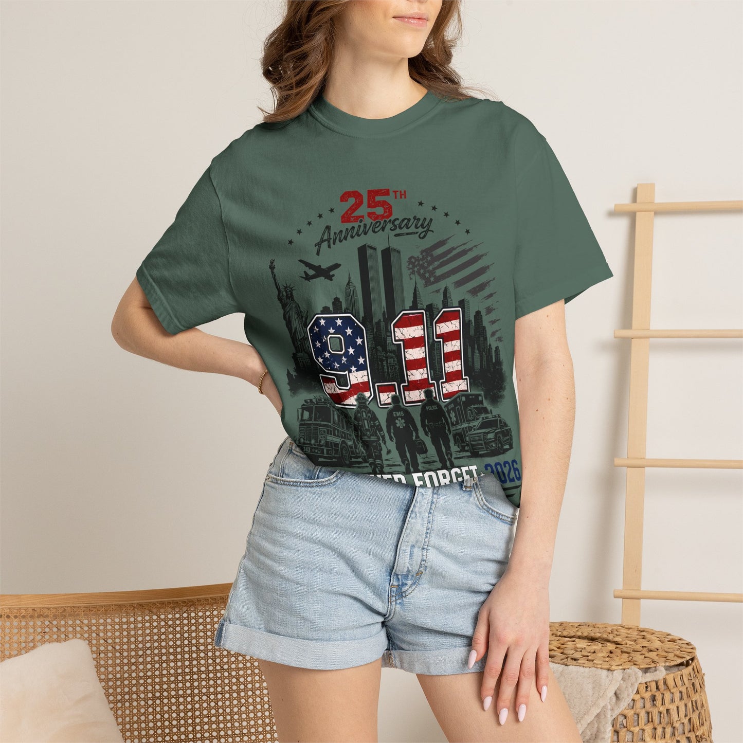 9/11 25th Anniversary T-Shirt — Never Forget 2001–2026 Memorial Tee