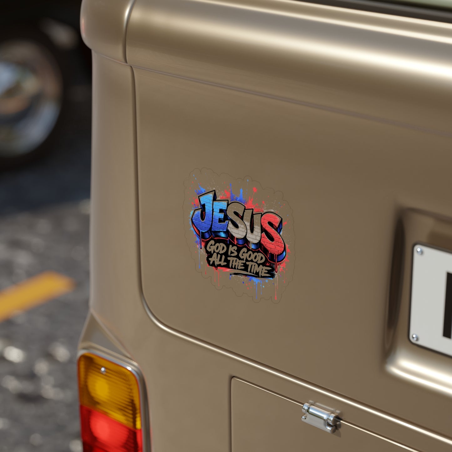 Sticker — "JESUS: God Is Good All The Time" Outdoor Die-Cut Sticker