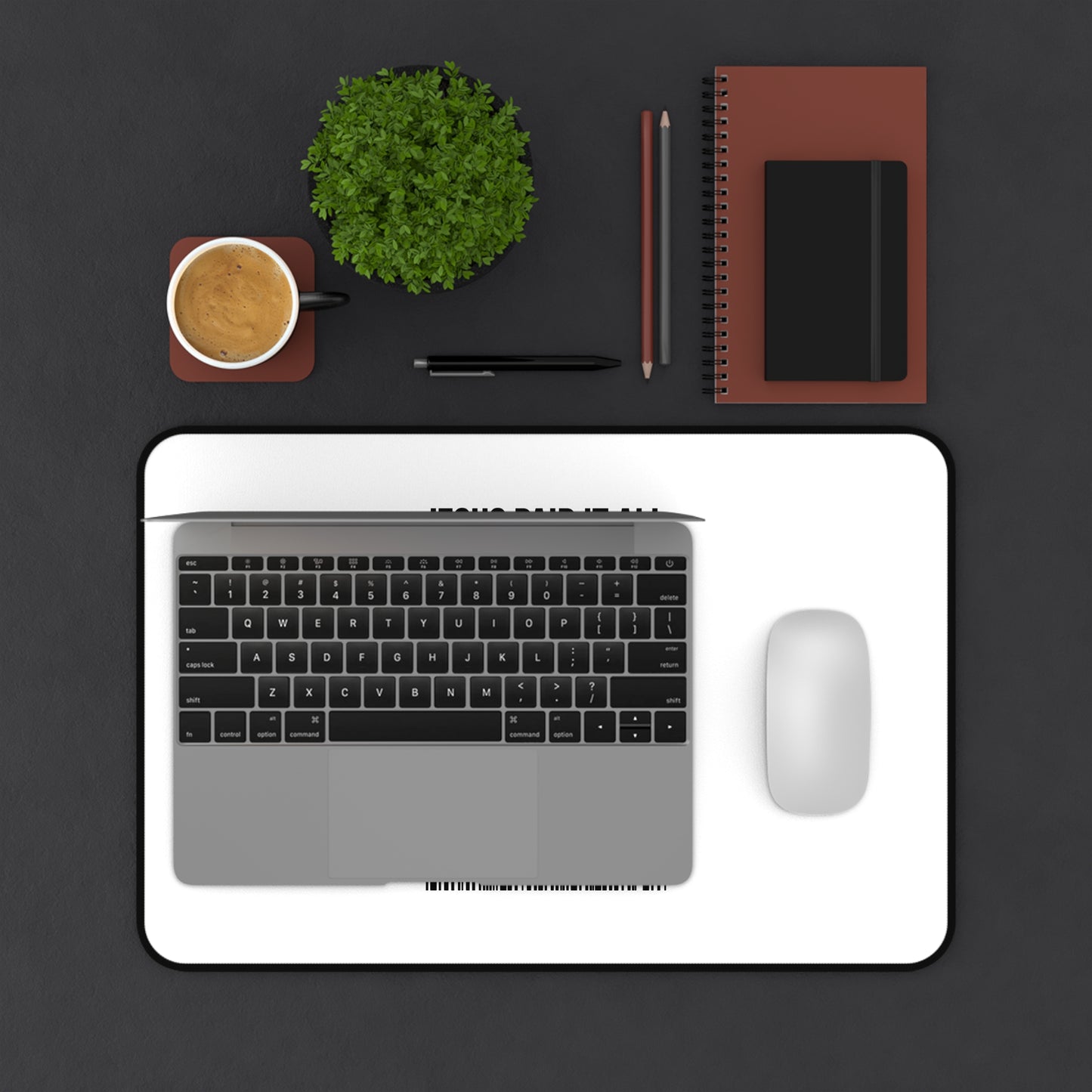 Jesus Paid It All Desk Mat — Christian Receipt Design Mouse Pad