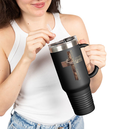 Religious Cross 40oz Insulated Travel Mug — Faith-Inspired Stainless Tumbler