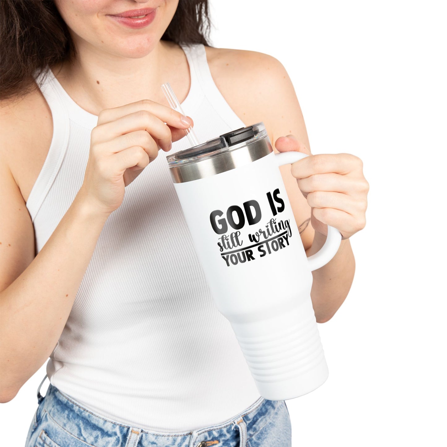 Insulated Travel Mug – “God Is Still Writing Your Story” 40oz Stainless Tumbler