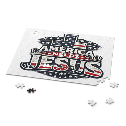 Puzzle — 'America Needs Jesus' Patriotic Christian Jigsaw (120/252/500 pc)