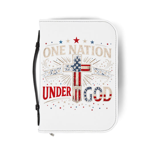 Bible Cover — "One Nation Under God" Patriotic Cross Bible Cover