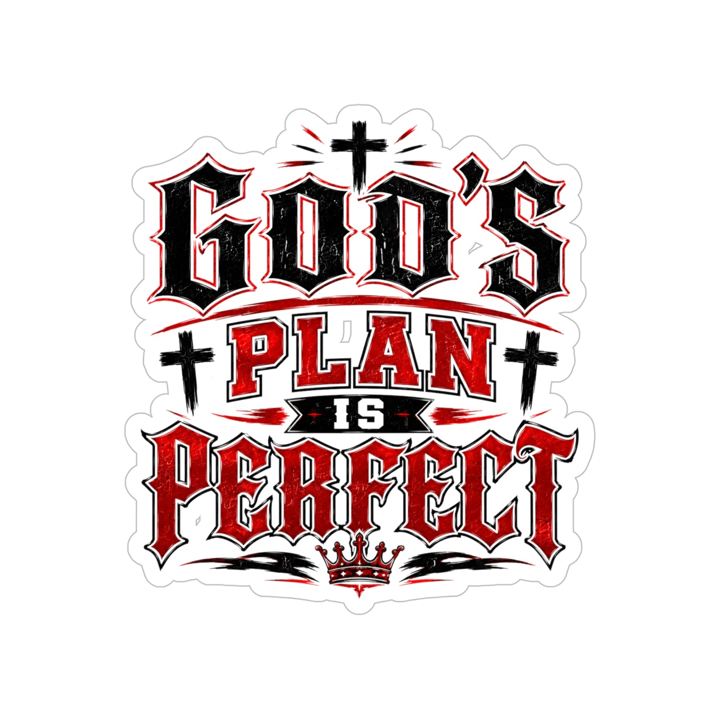 Sticker — "God's Plan Is Perfect" Die-Cut Outdoor Religious Sticker