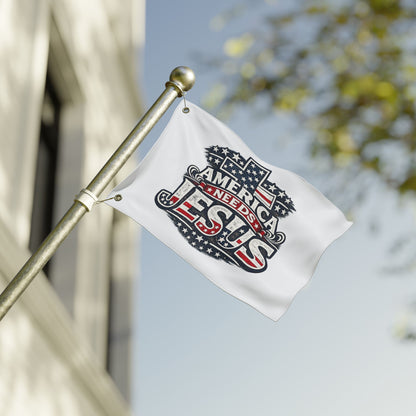 America Needs Jesus Flag — Double-Sided Patriotic Christian Garden Banner