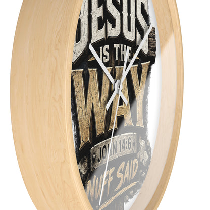 Jesus Is The Way Wall Clock — John 14:6 Inspirational Christian Home Decor