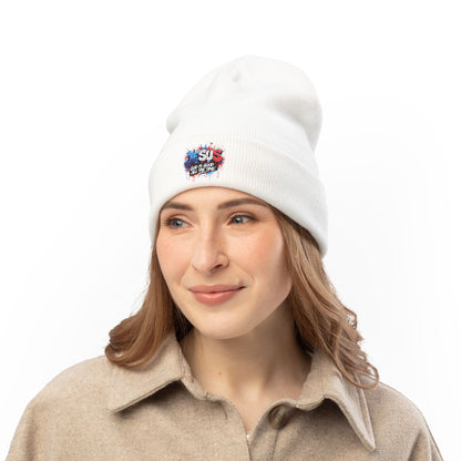 Embroidered 'God Is Good' Patriotic Knit Beanie