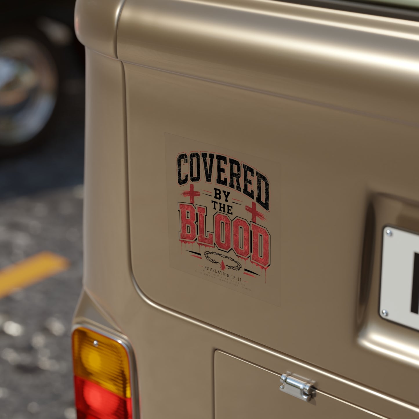 Covered by the Blood Sticker — Christian Faith Outdoor Vinyl
