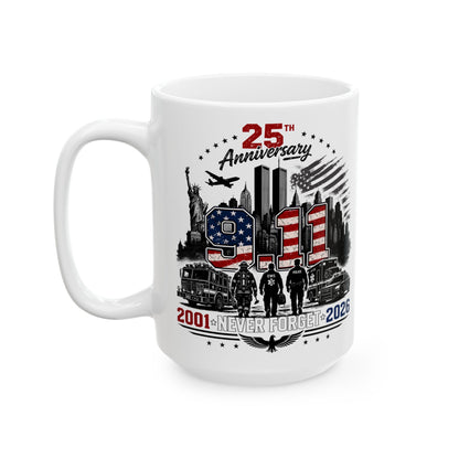 Patriotic USA Commuter Mug — 2001 to 2026 City Skyline Tribute (11oz & 15oz)