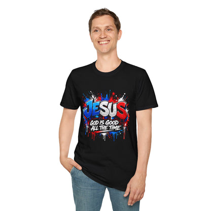 Jesus Graffiti T-Shirt — "God Is Good All The Time" Christian Tee