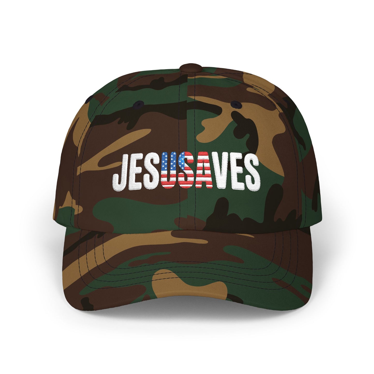 Dad Cap - 'USA Jeans' Distressed Flag Embroidery Baseball Hat