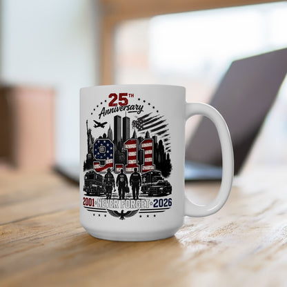 Patriotic USA Commuter Mug — 2001 to 2026 City Skyline Tribute (11oz & 15oz)