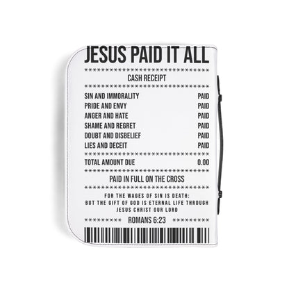Bible Cover — "Jesus Paid It All" Receipt Design (Romans 6:23)