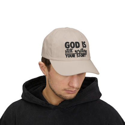 God Is Still Writing Your Story Dad Cap — Inspirational Christian Baseball Hat