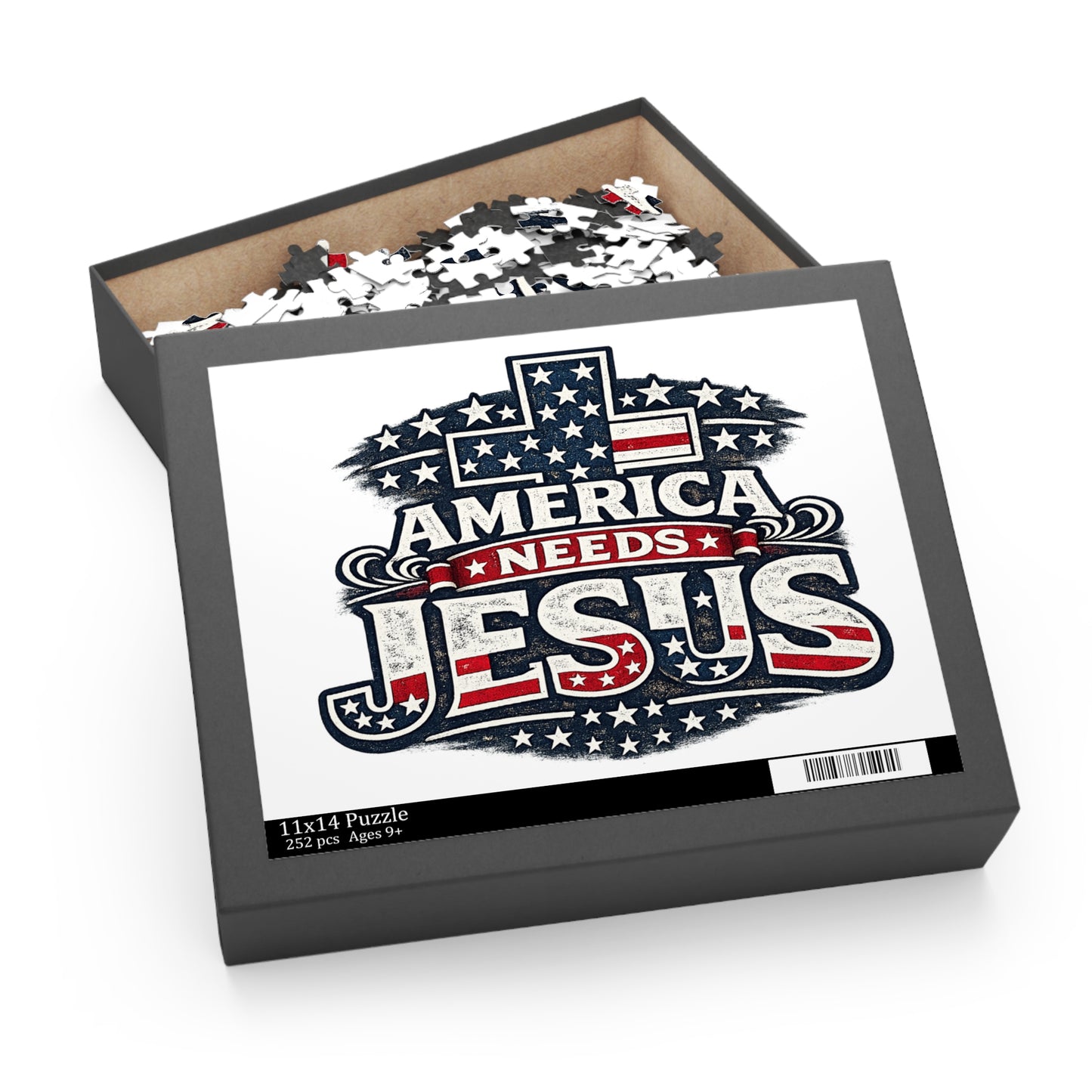 Puzzle — 'America Needs Jesus' Patriotic Christian Jigsaw (120/252/500 pc)