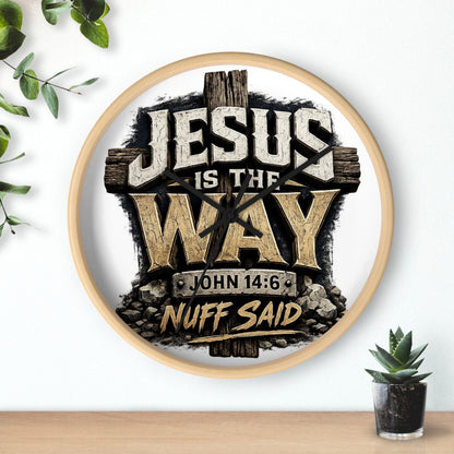 Jesus Is The Way Wall Clock — John 14:6 Inspirational Christian Home Decor