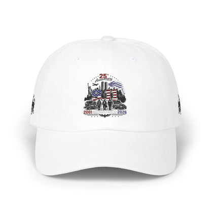 25th Anniversary Dad Cap — Retro Lighthouse & Harbor Embroidery