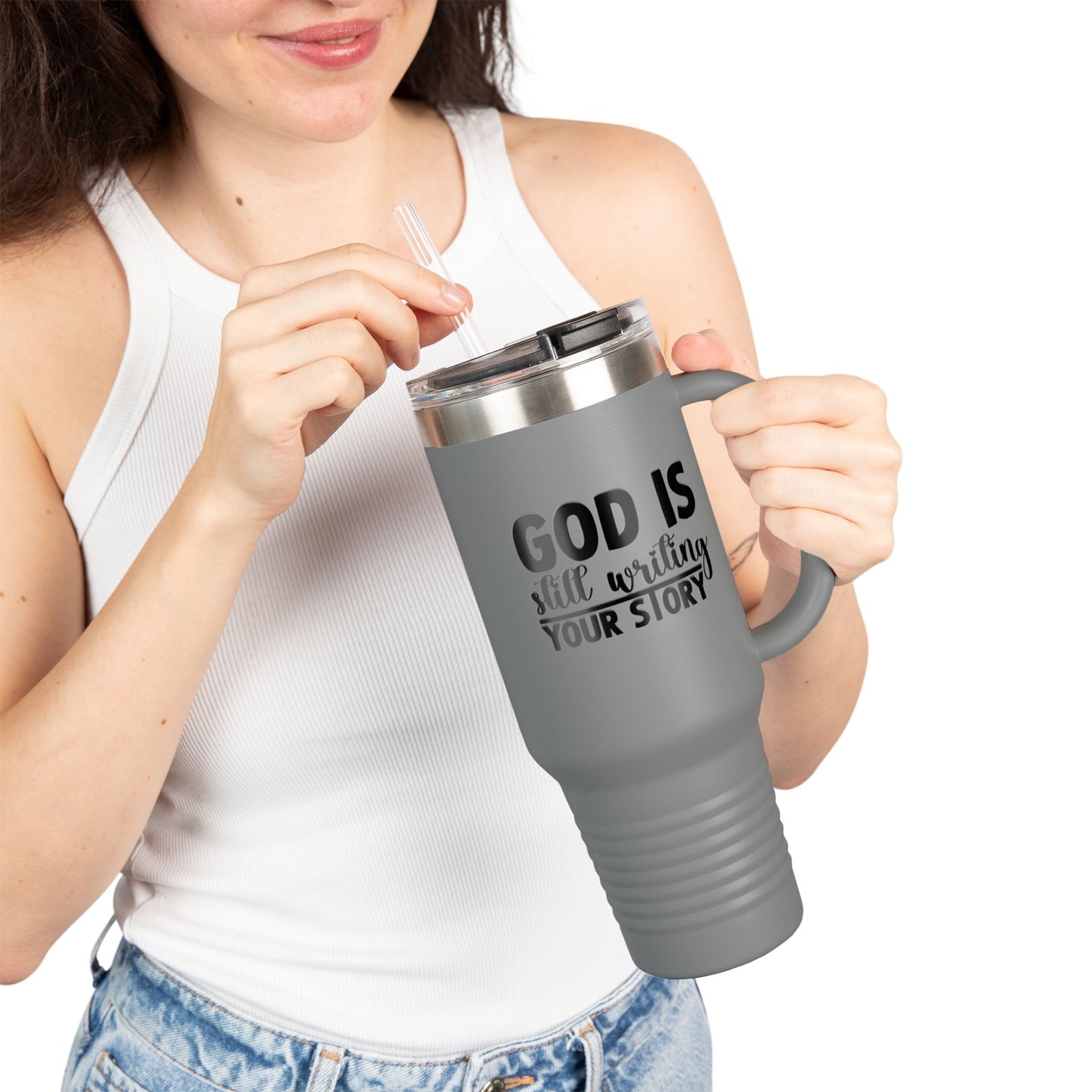 Insulated Travel Mug – “God Is Still Writing Your Story” 40oz Stainless Tumbler