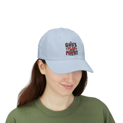 Religious Dad Cap - "God's Plan Is Perfect" Embroidered Baseball Hat