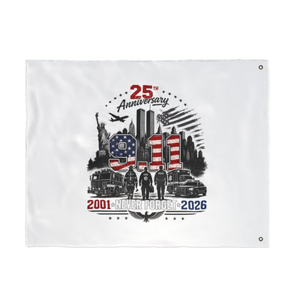 25th Anniversary 9/11 Memorial Flag - Double-Sided "Never Forget" Tribute (2001–2026)