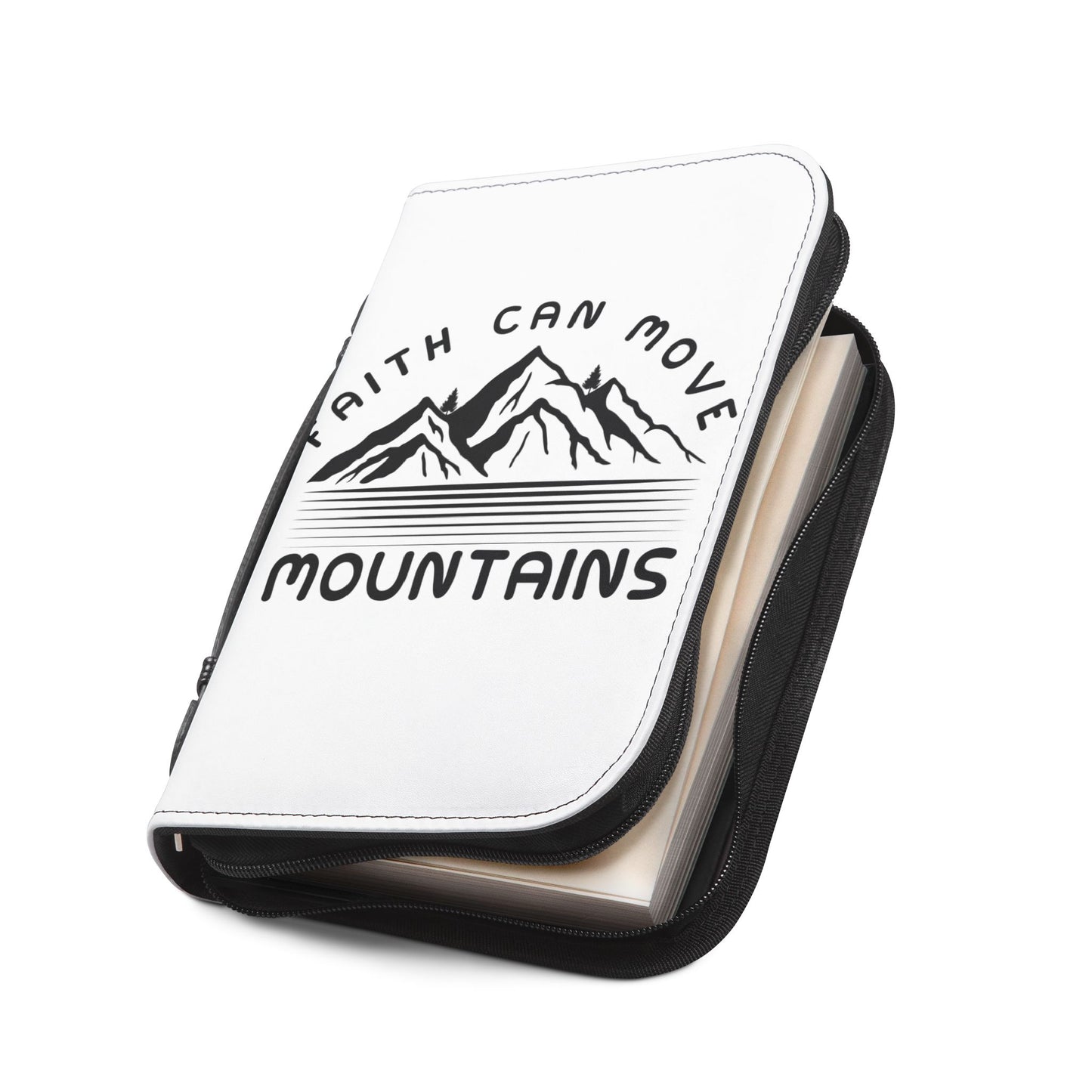 Bible Cover - "Faith Can Move Mountains" Mountain Design Zippered Bible Case