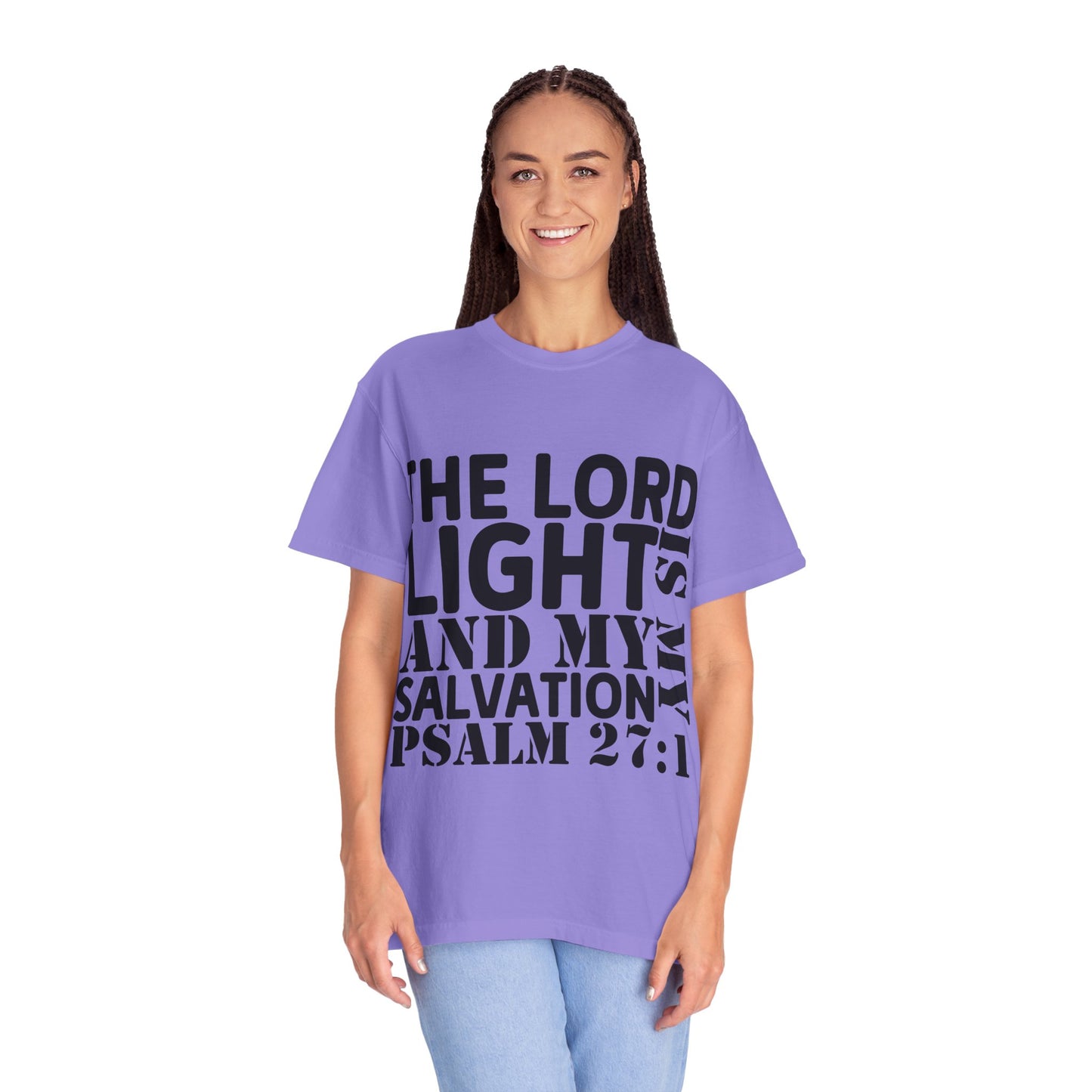 T-Shirt — 'The Lord is My Light and My Salvation' Psalm 27:1 Christian Tee