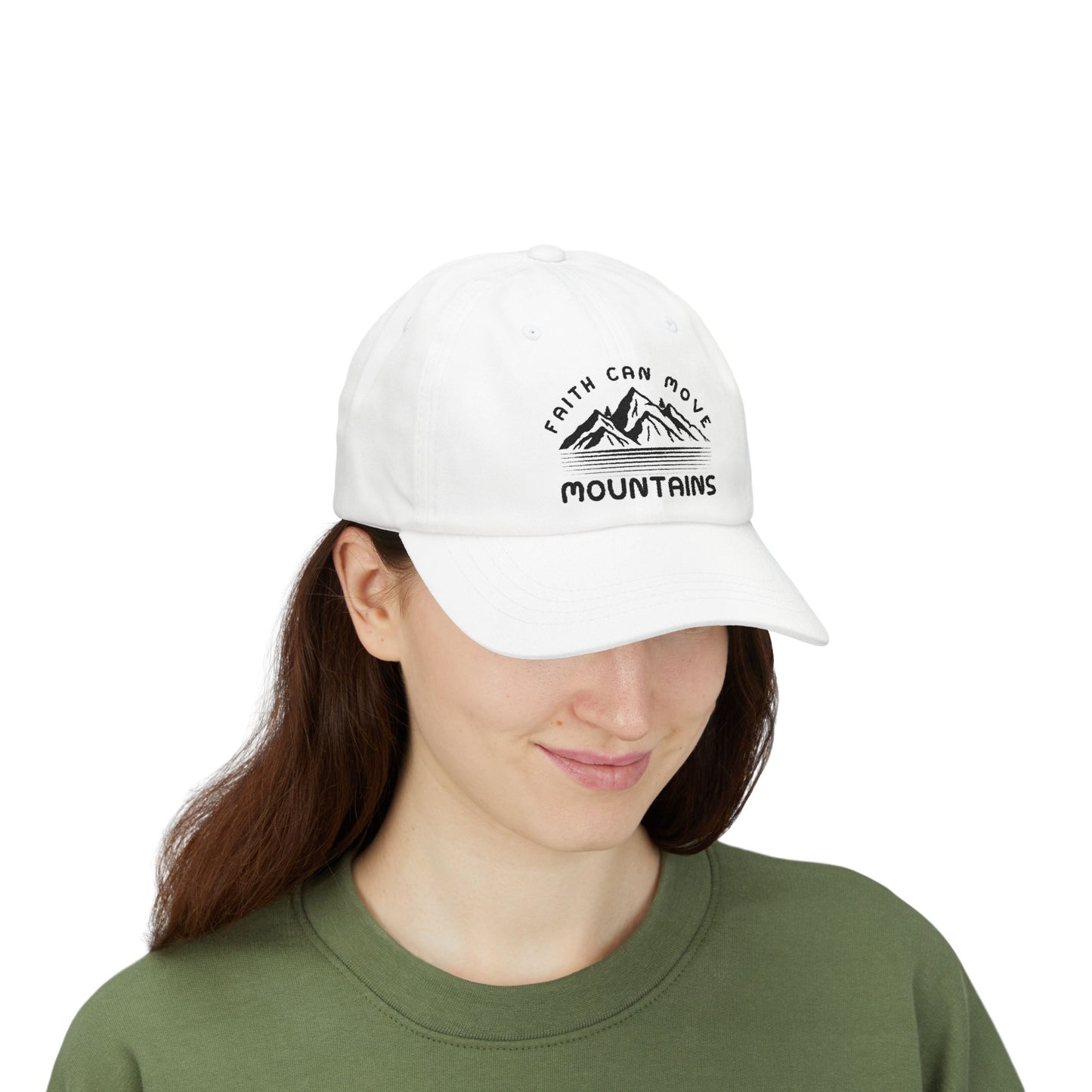 Faith Can Move Mountains Dad Cap – Embroidered Mountain Prayer Hat