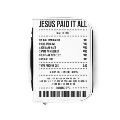 Bible Cover — "Jesus Paid It All" Receipt Design (Romans 6:23)