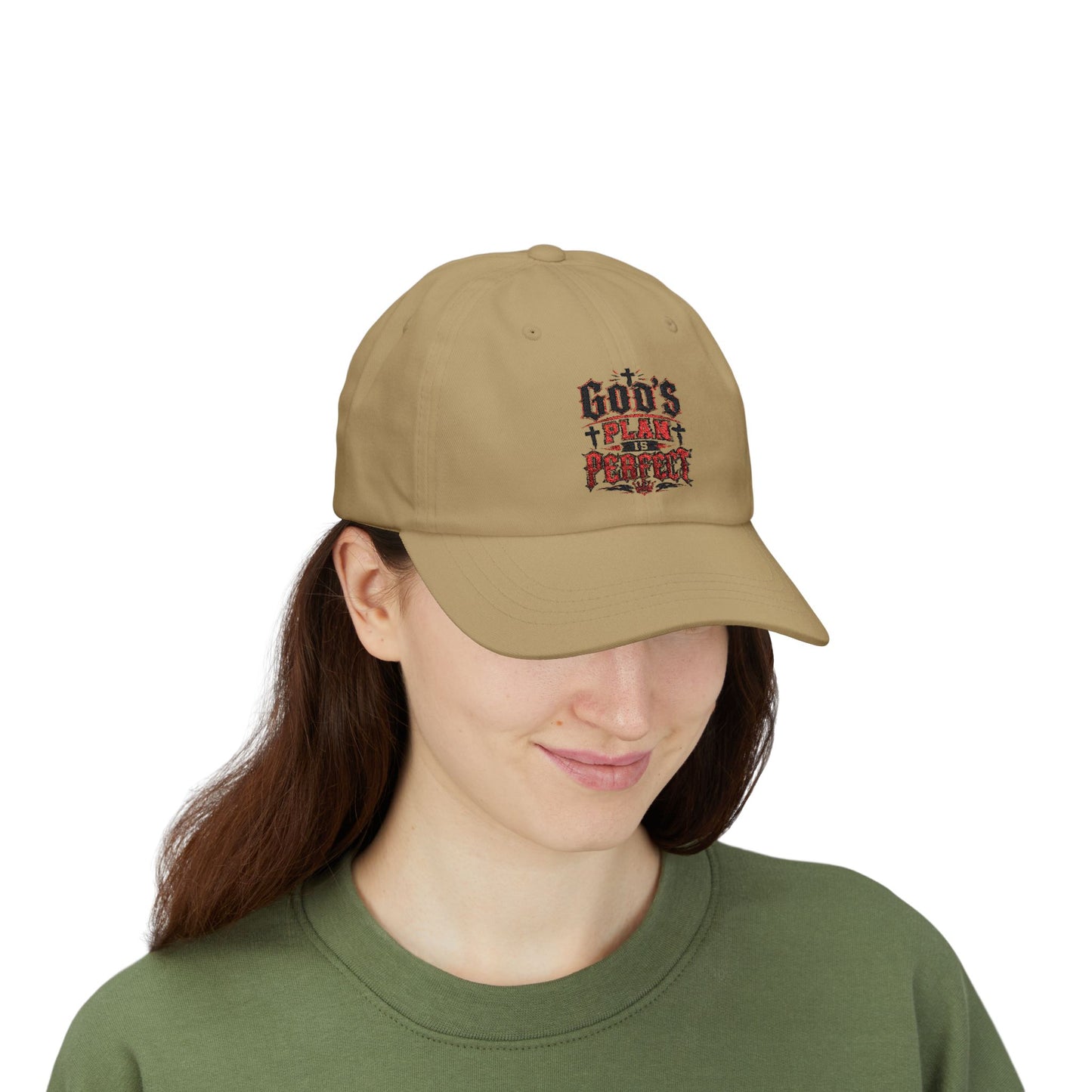 Religious Dad Cap - "God's Plan Is Perfect" Embroidered Baseball Hat