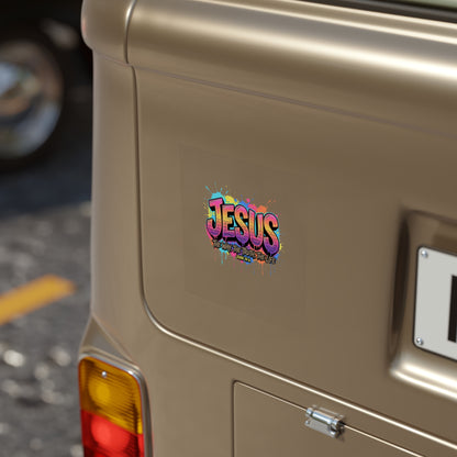 Jesus Graffiti Sticker — "The Way, The Truth, The Life" Outdoor Square Sticker