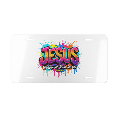 Jesus Graffiti Vanity Plate — “The Way, The Truth, The Life” License Tag
