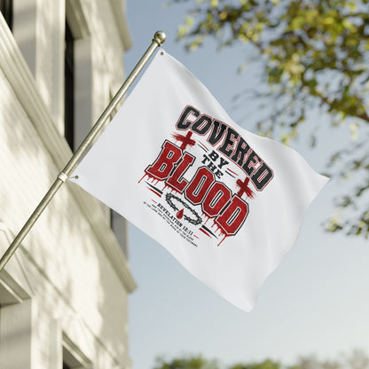 Covered by the Blood Flag - Double-Sided Christian Faith Banner (Revelation 1:5-7)