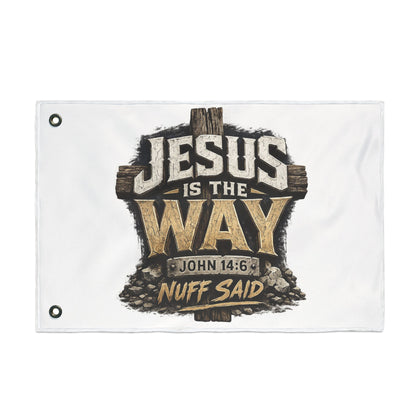 Jesus Is The Way Double-Sided Flag — John 14:6 Christian Decor