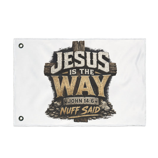 Jesus Is The Way Double-Sided Flag — John 14:6 Christian Decor