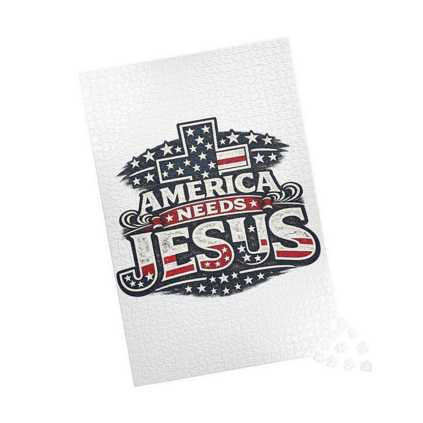 America Needs Jesus Puzzle — Patriotic Christian Jigsaw (110/252/520/1014 pcs)