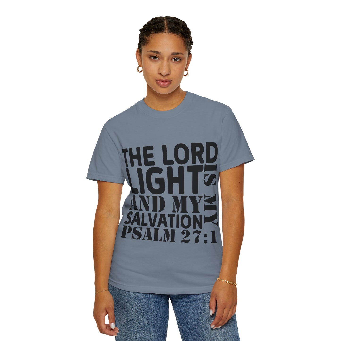 T-Shirt — 'The Lord is My Light and My Salvation' Psalm 27:1 Christian Tee