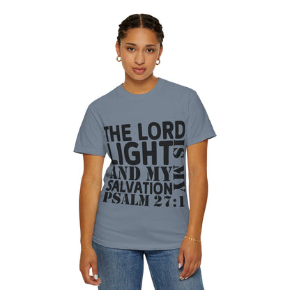 T-Shirt — 'The Lord is My Light and My Salvation' Psalm 27:1 Christian Tee