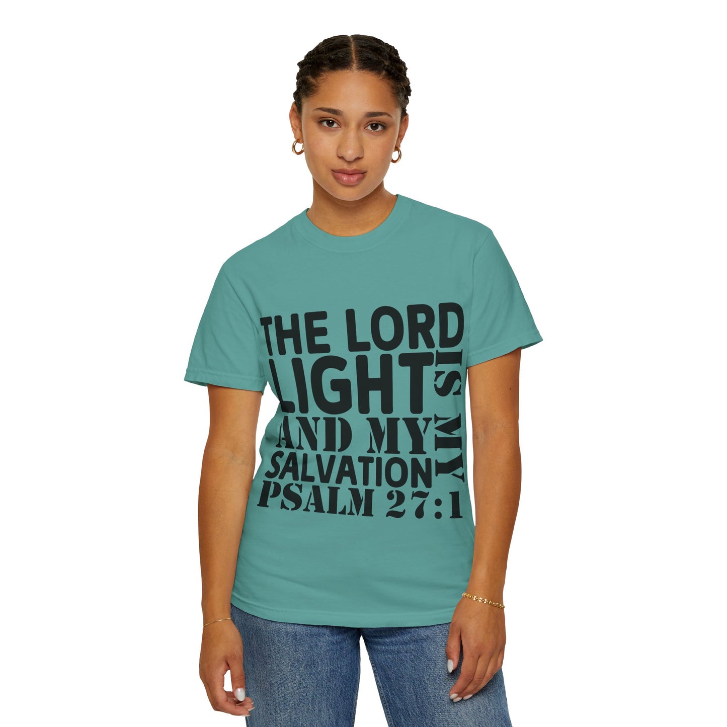 T-Shirt — 'The Lord is My Light and My Salvation' Psalm 27:1 Christian Tee