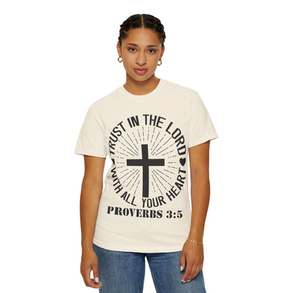 Christian T-Shirt — "Trust in the Lord with All Your Heart" Proverbs 3:5 Faith Tee
