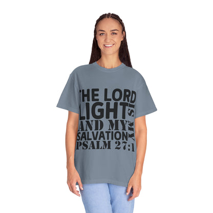 T-Shirt — 'The Lord is My Light and My Salvation' Psalm 27:1 Christian Tee