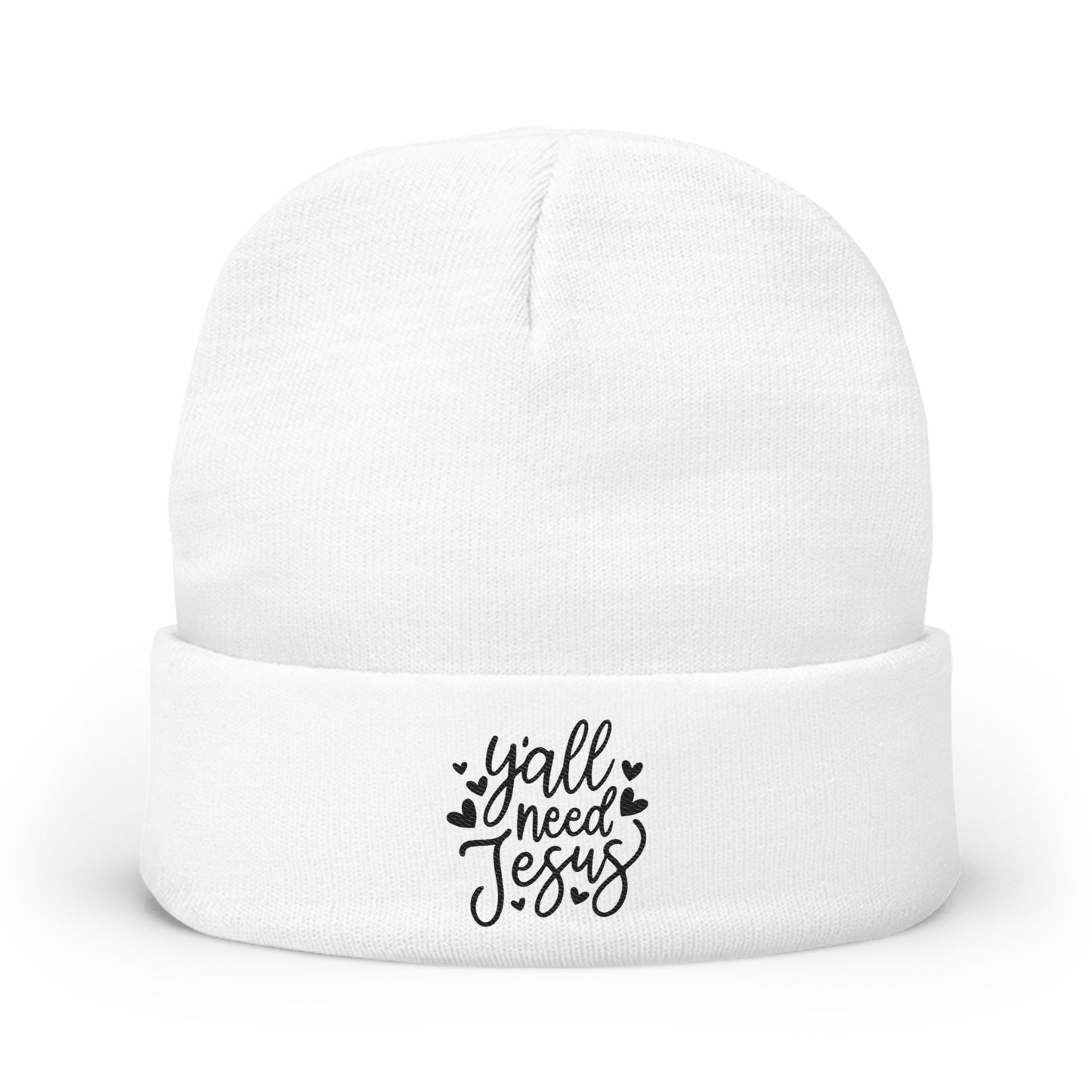 Embroidered 'God's Plan' Knit Beanie – Faith-Inspired Winter Hat