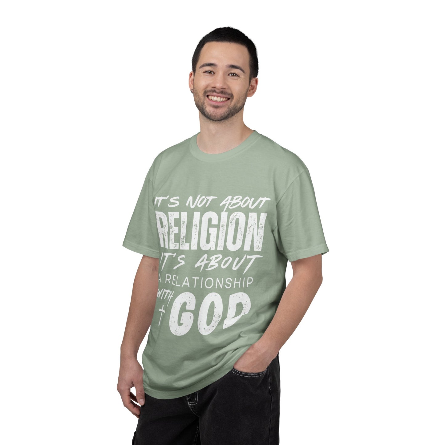 Christian T-Shirt — "It’s Not About Religion It’s About A Relationship With God"