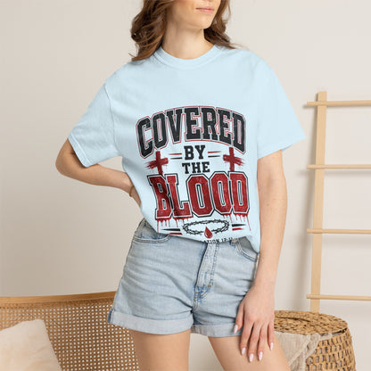 Covered by the Blood T-Shirt — Christian Faith Graphic Tee (Revelation 12:11)