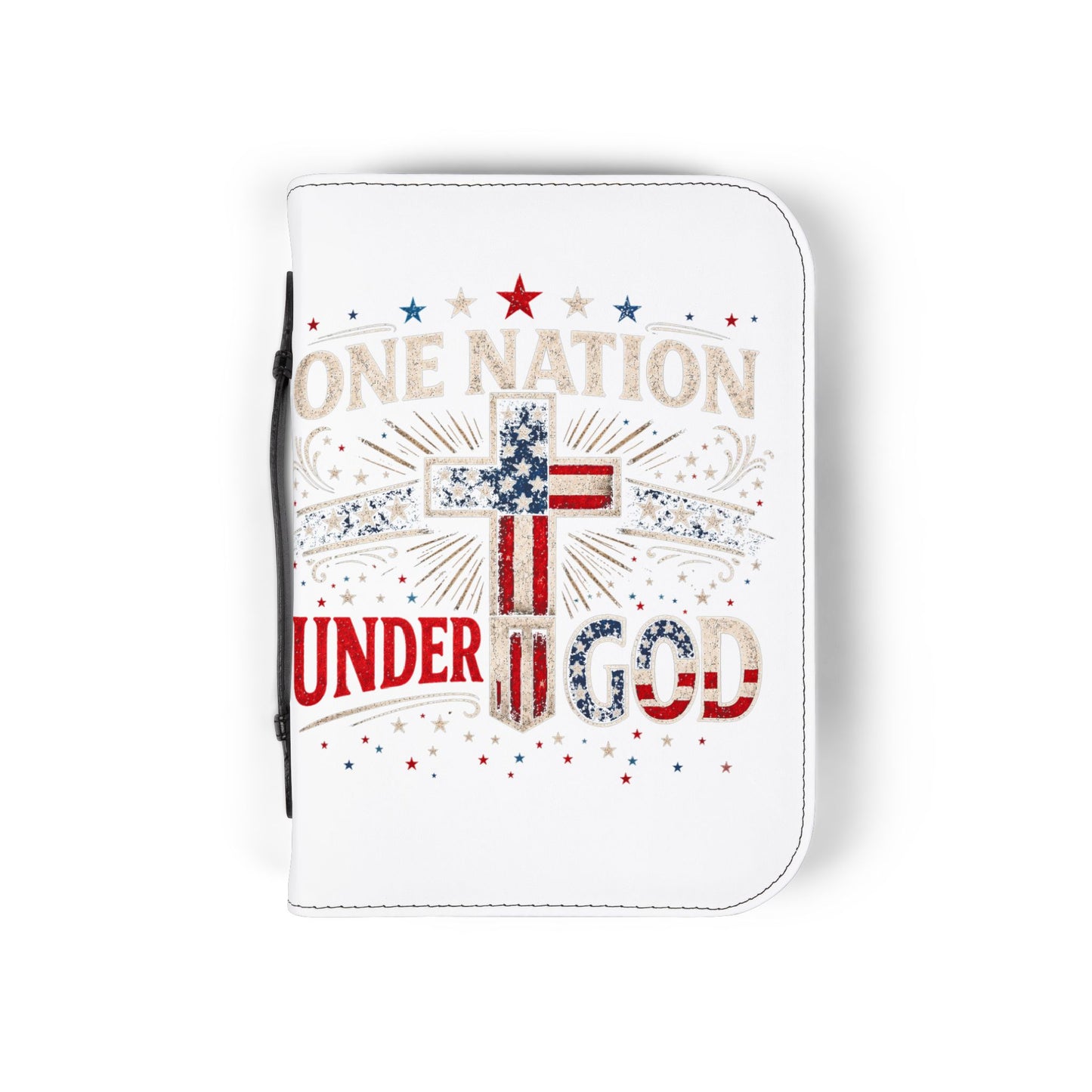 Bible Cover — "One Nation Under God" Patriotic Cross Bible Cover