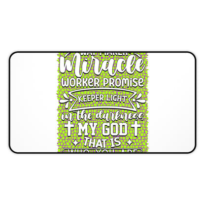 Inspirational Faith Desk Mat — "Way Maker, Miracle" Christian Desk Pad