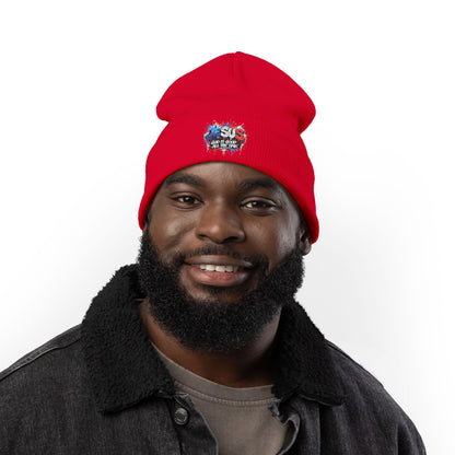 Embroidered 'God Is Good' Patriotic Knit Beanie