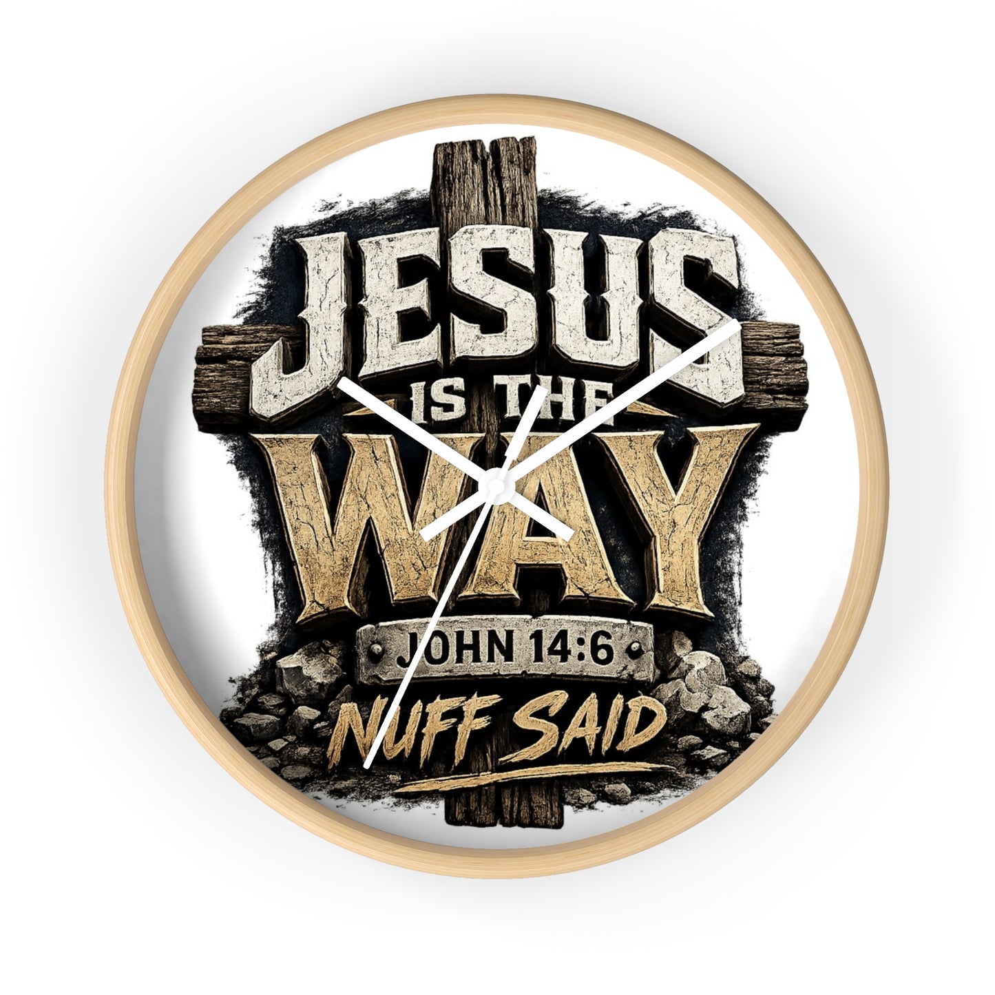 Jesus Is The Way Wall Clock — John 14:6 Inspirational Christian Home Decor