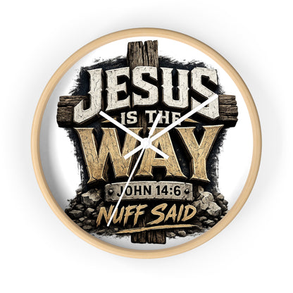 Jesus Is The Way Wall Clock — John 14:6 Inspirational Christian Home Decor